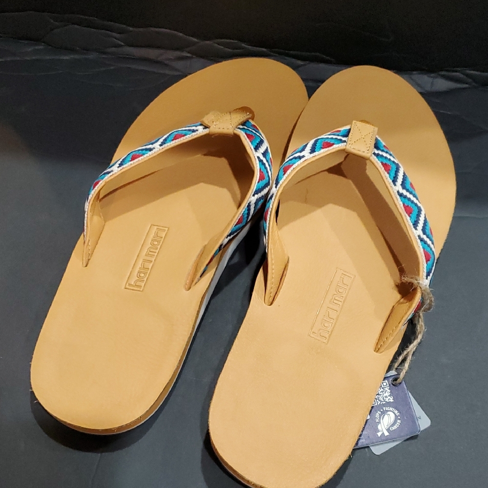 Hari Mari Fields Camino men's wheat Flip‎ Flops Size 12 brand new